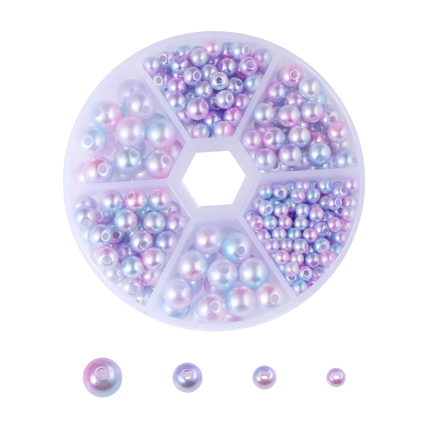 340pcs Round Pearl Beads for DIY Jewelry Making