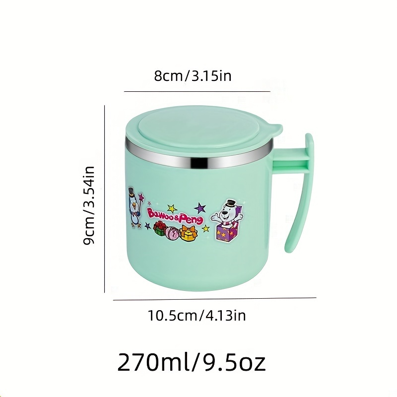 304 Stainless Steel Straw Cup: Kids' Milk Cup with Anti-Fall Protection &  Measurement Scale