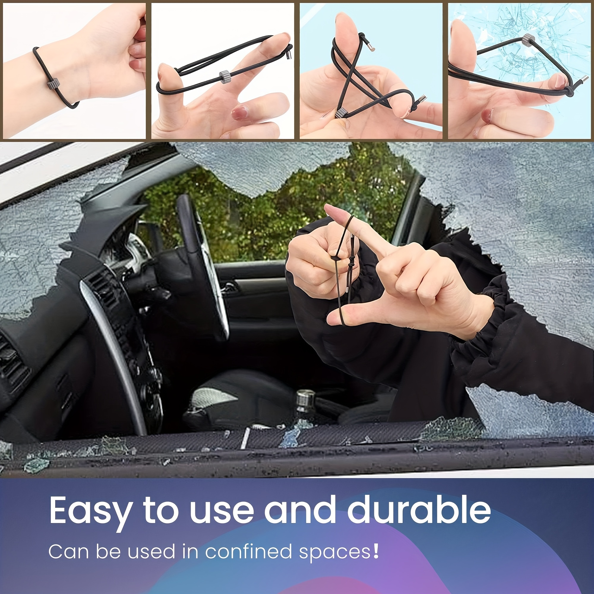 Car Window Glass Breaker Bracelet Wrist Strap Tungsten - Temu