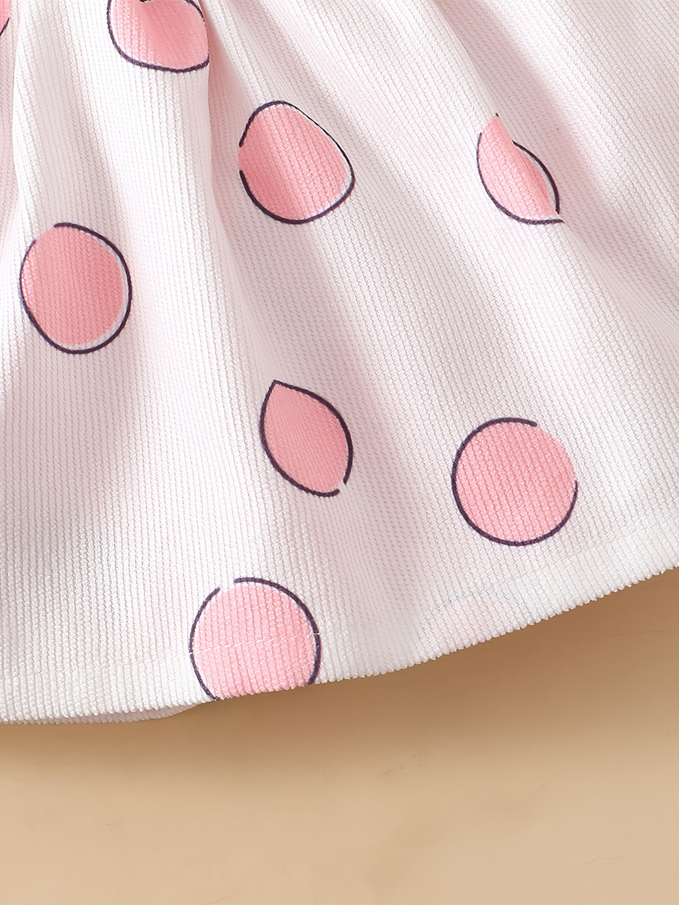 3pcs Baby Girl Polka Dot Rabbit Suspender Skirt Set