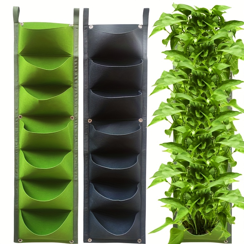 Hanging Planting Grow Bags, 18 Pockets Hanging Vertical Wall Planter Wall  Mounted Grow Bag Outdoor Indoor Gardening Vertical Greening Flower