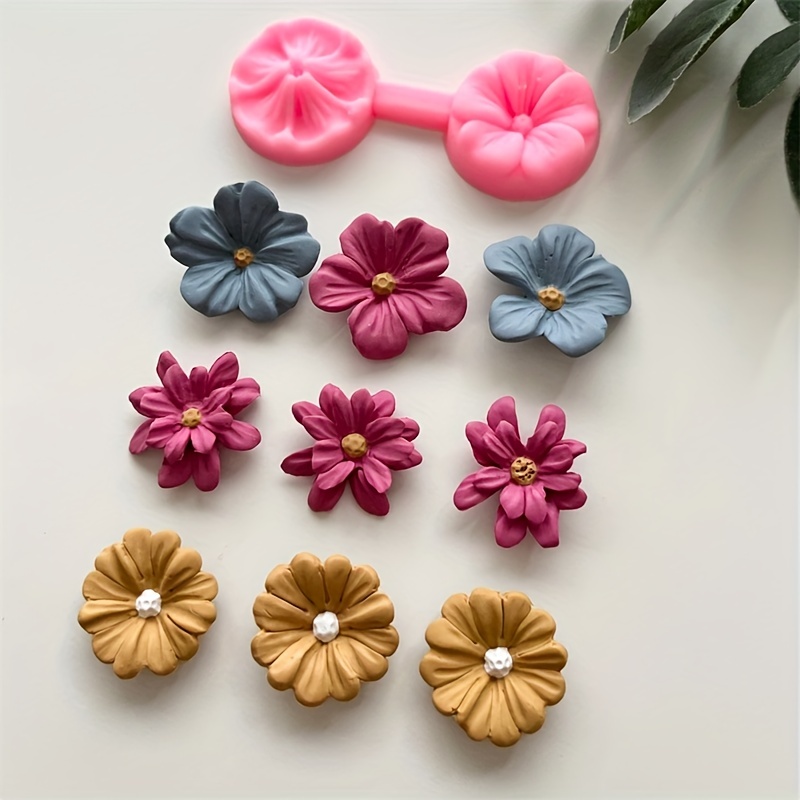 Silicone Flower Mold Mould Flexible Push Mold Polymer Clay, Resin, Pmc,  Jewelry, Embellishment 297 