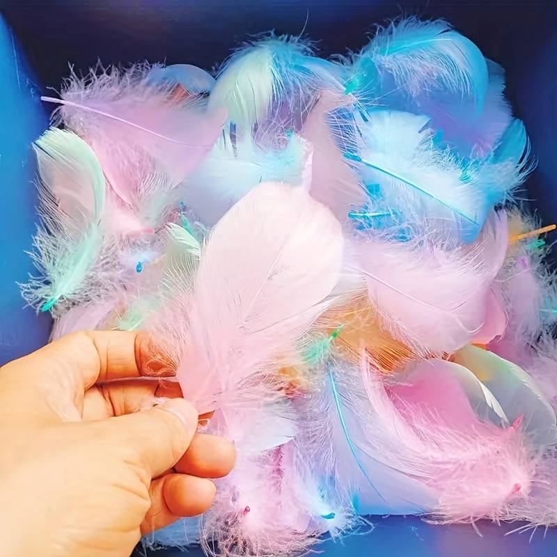 Confezione 50 Piume Naturali Colorate Miste Per Fai Da Te - Ideali Per Acchiappasogni, Decorazioni, Matrimoni E Artigianato Scolastico