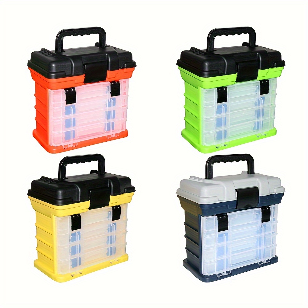 4-layer Portable Fishing Tool Box Plastic Accessories Storage Case