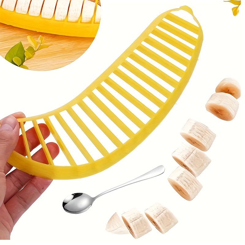 1pc, Fruit Slicer, Creative Banana Slicer With Spoon, Fruit Splitter,  Reusable Fruit Slicer, Multifunctional Strawberry Slicer, Washable Fruit  Slicer