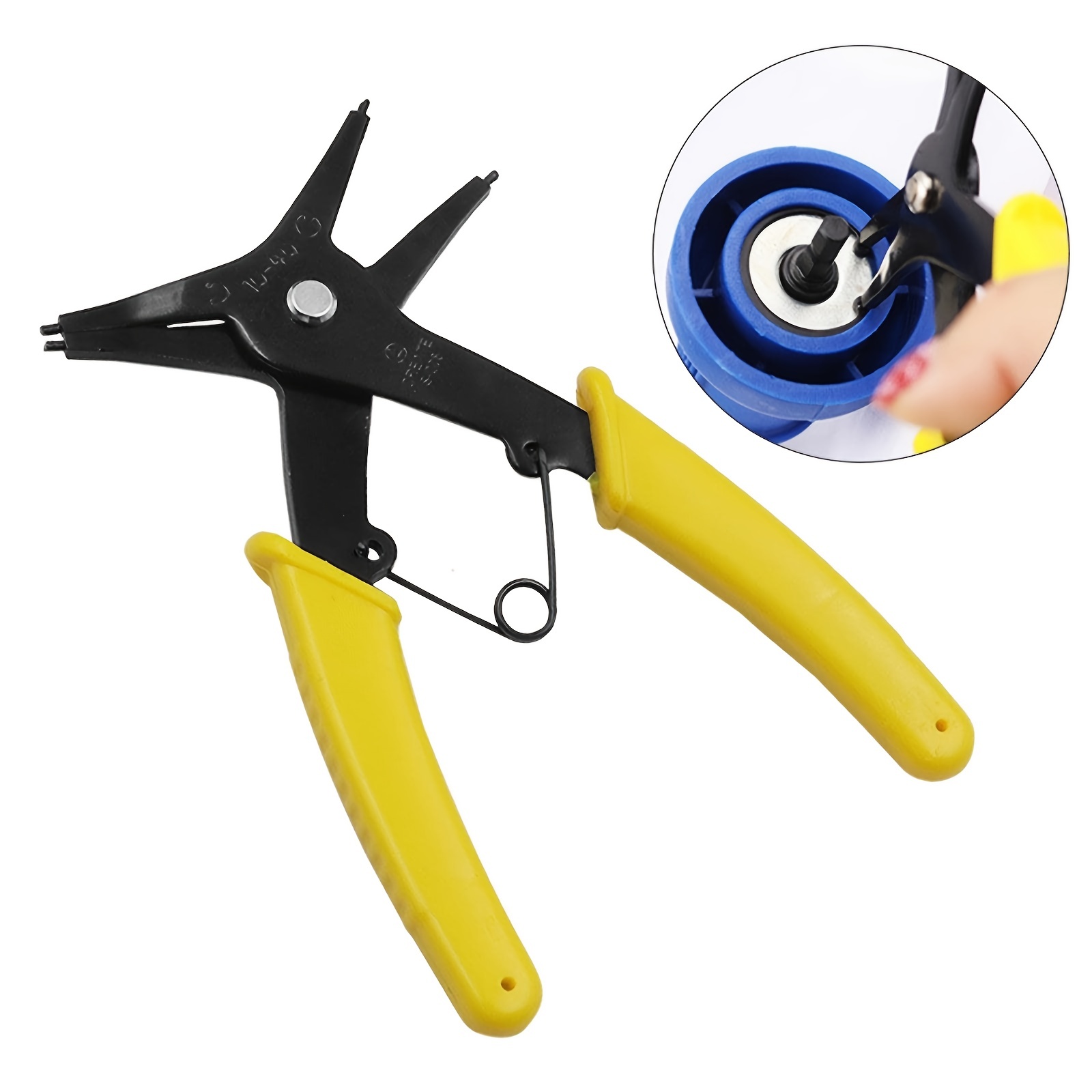 Snap Ring Pliers, Heavy Duty Internal Master Cylinder Snap Ring Pliers  Extra Long Snap Ring Pliers Hand Tool 90 Degree Long Nose Pliers for Trucks