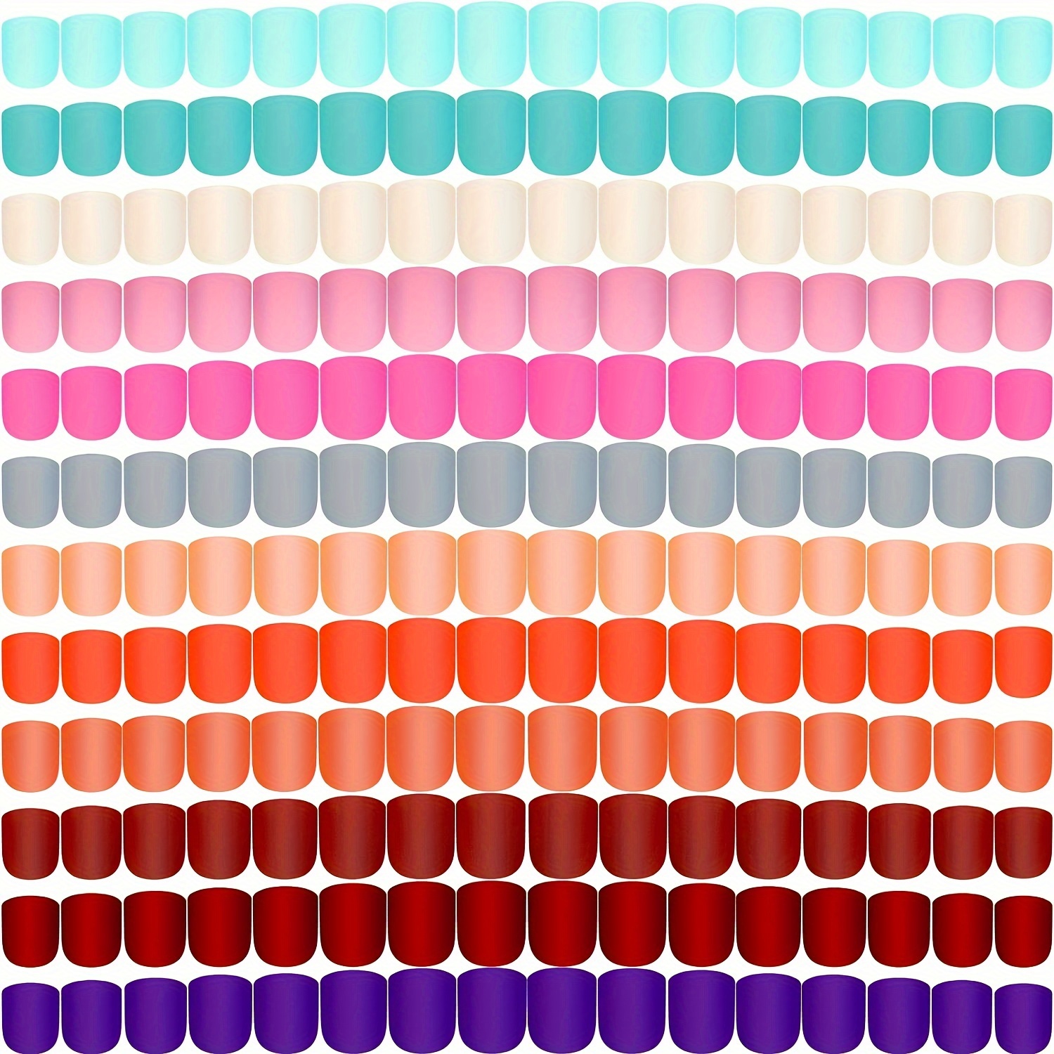 288 pieces short square matte press on nails artificial fake nail full cover false nails colorful solid color acrylic fake fingernail tip details 3