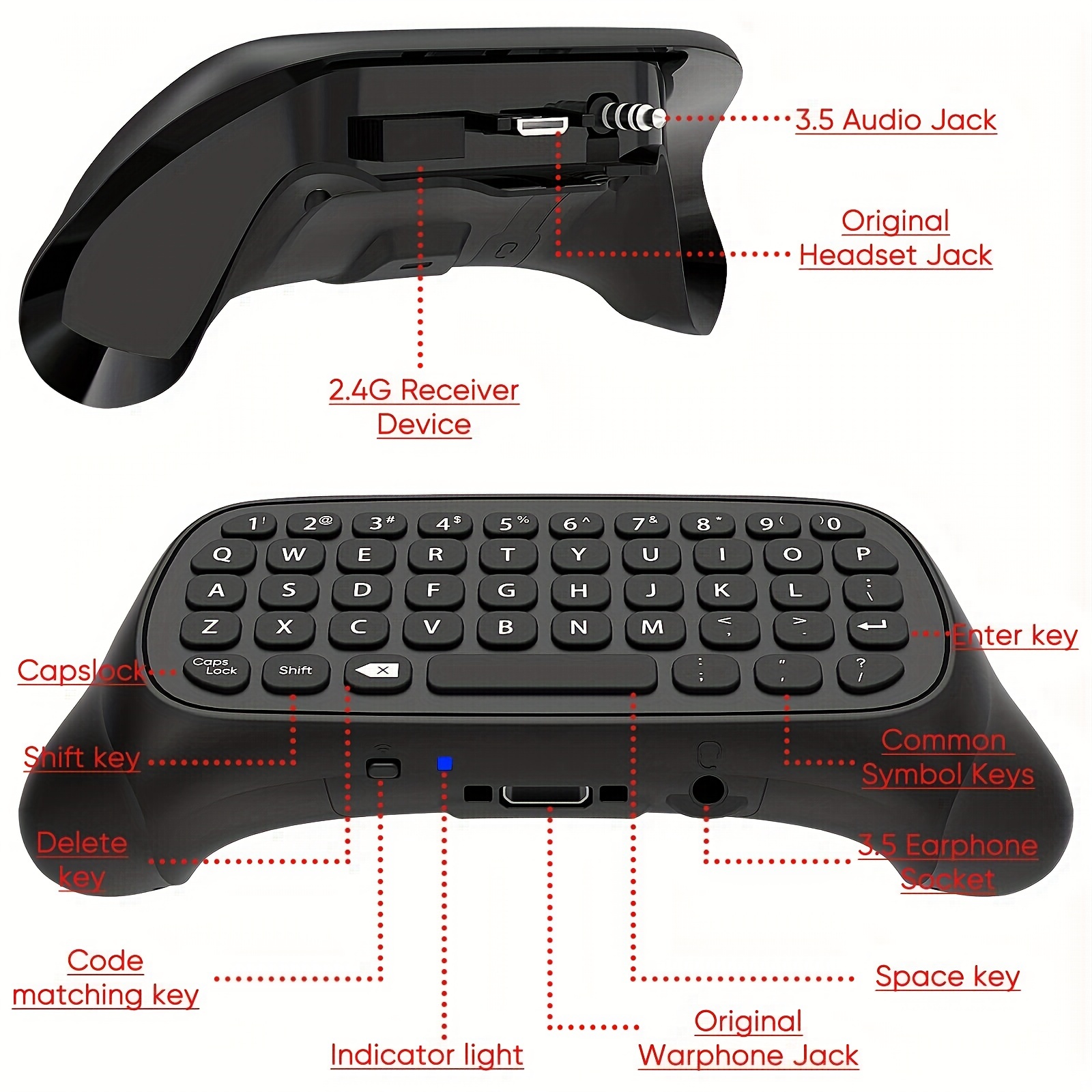 Mini clavier sans fil DOBE 2.4G pour Xbox One S / Series X / Series S -  Blanc - Clavier - Achat & prix