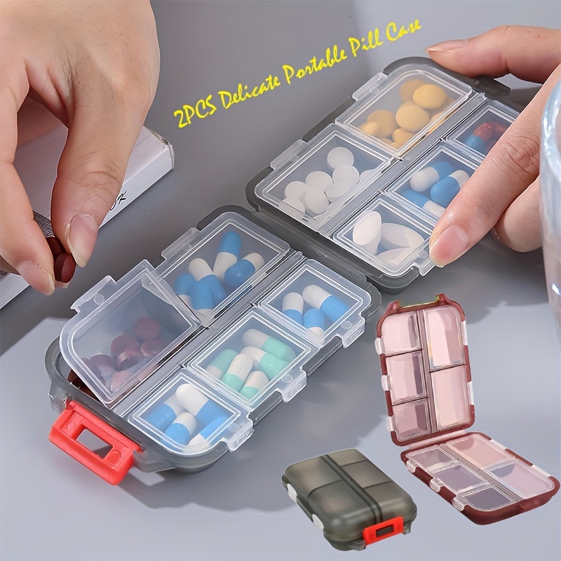 2PCS Cute Pill Organizer, Travel Pill Box, Small Pill Case Container,  Medicine O