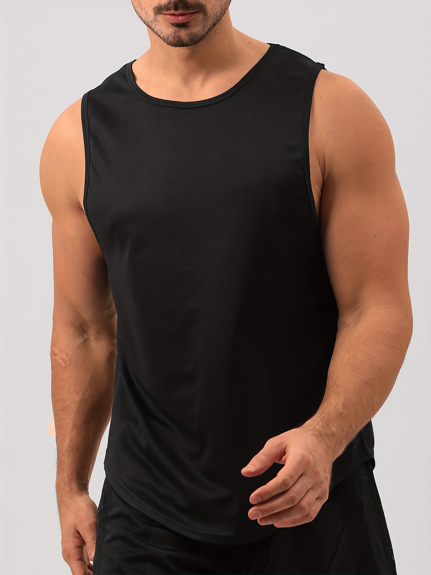 TKing Fashion Mens Shirts Sports Vest Men'S Tight-Fitting Sleeveless  Fitness Suit Basketball Running Yoga Quick-Drying Vest Shirts For Men(Black,M)  