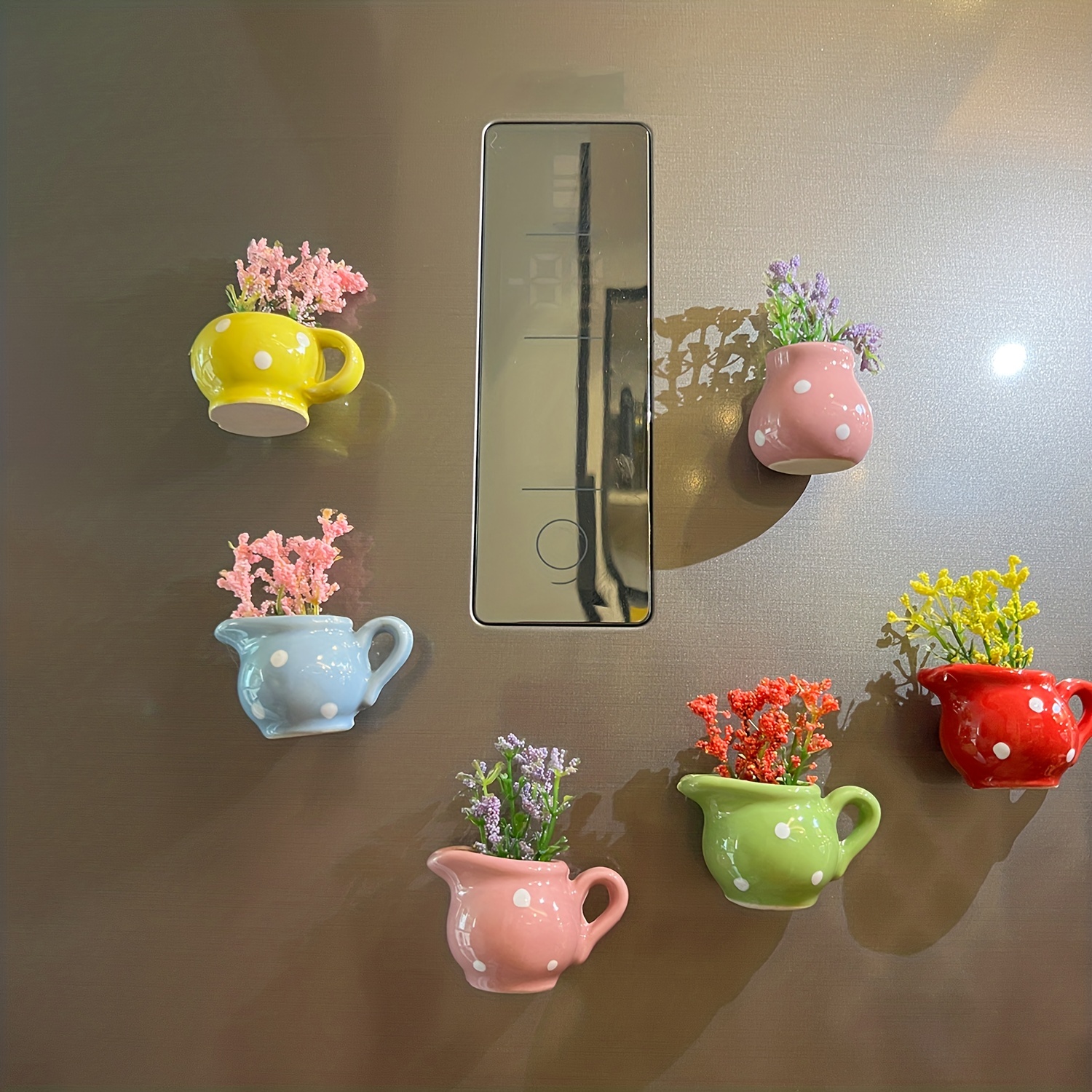 Autocollant magnétique 3D pour réfrigérateur, Simulation de plante, petit  Pot de fleur frais et succulent, décoration