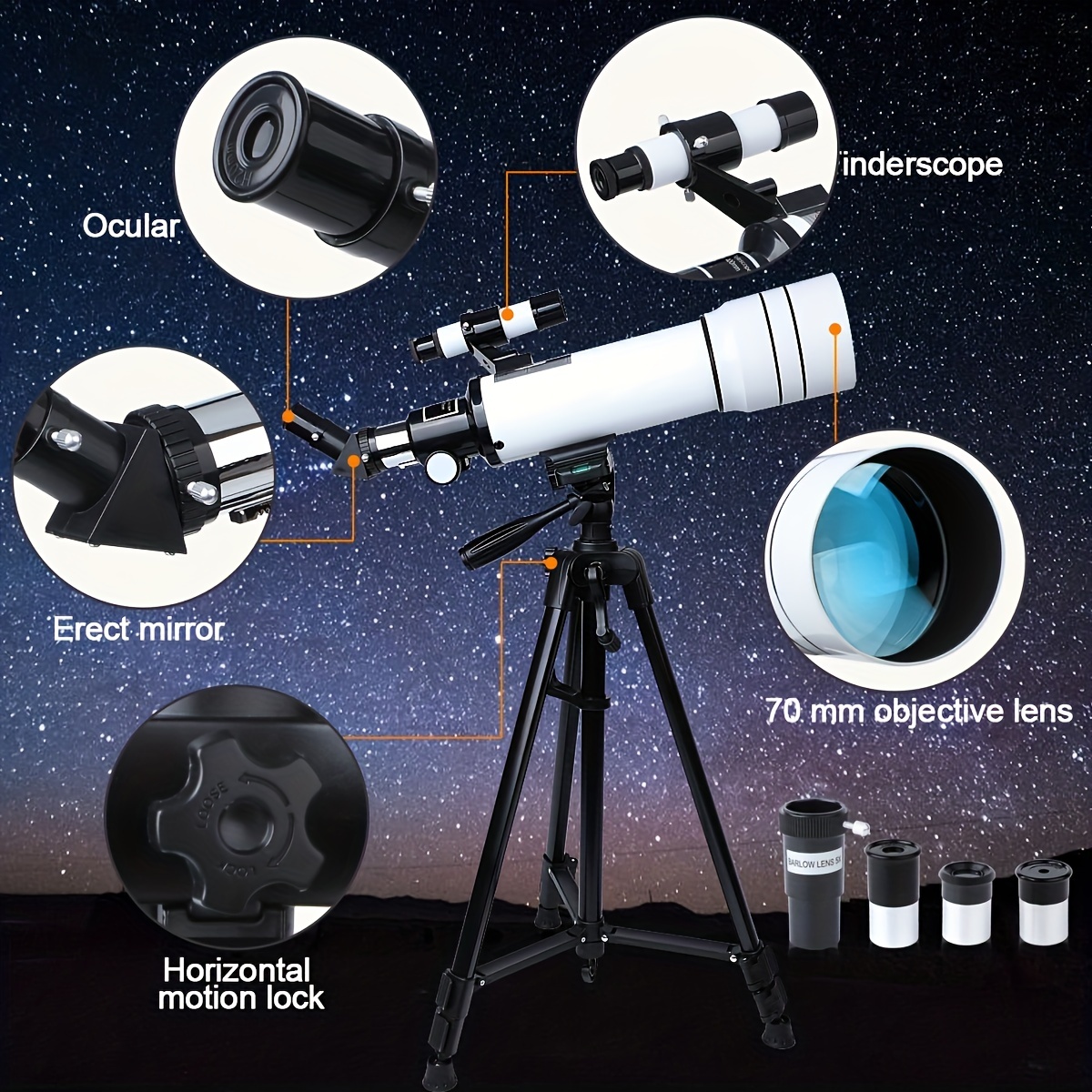 Telescopio Astronómico Profesional 400mm Focal Año Nuevo para