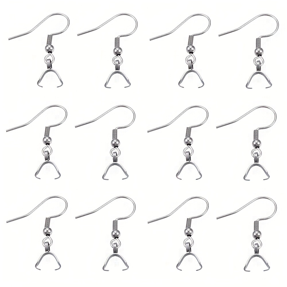 Stainless Steel Earring Hook Ear Wire Findings For Diy - Temu