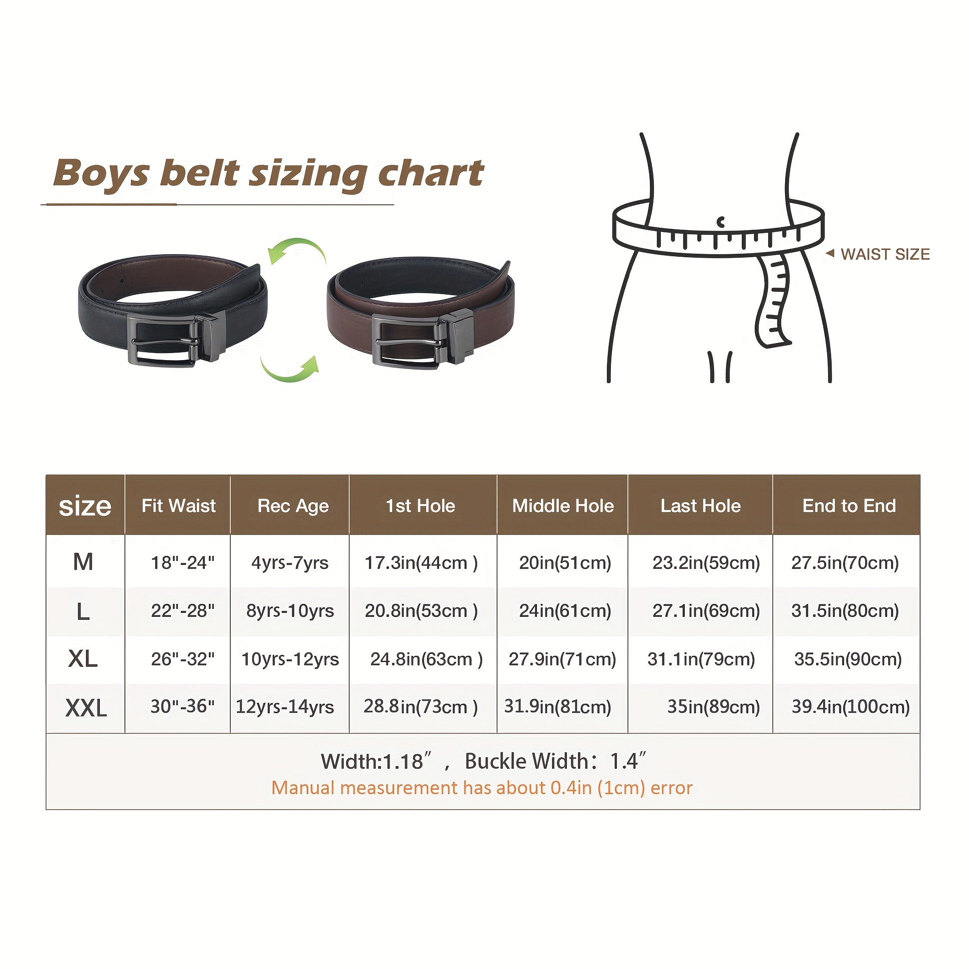 Boys Belt Sizing
