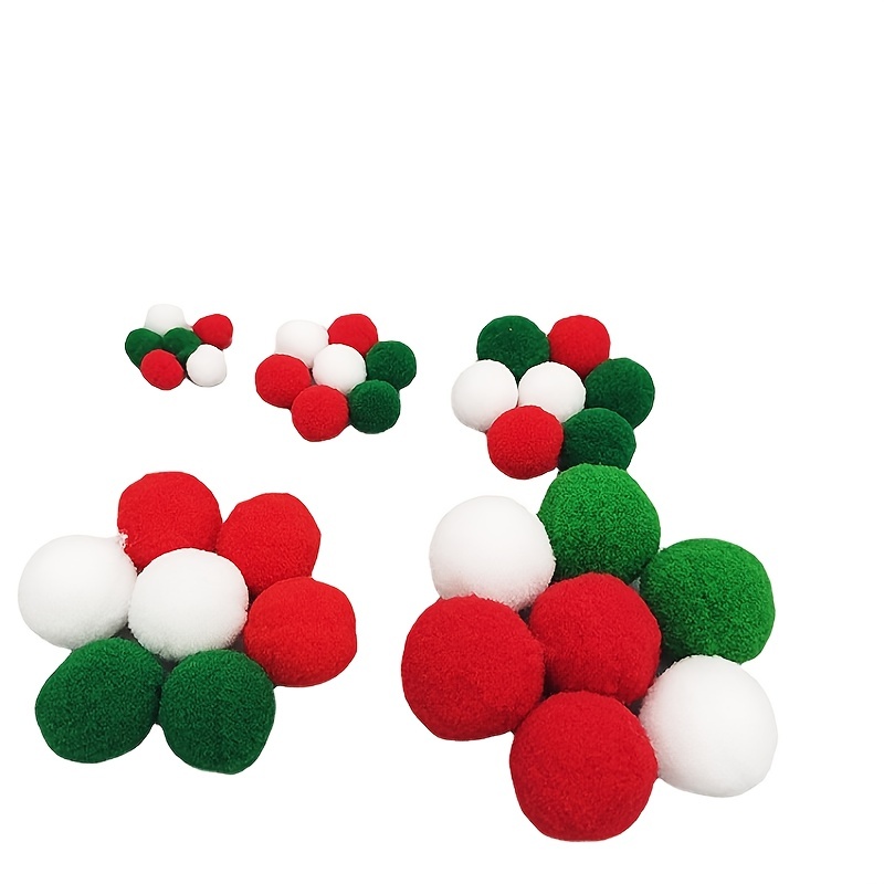 300pcs 0 59 Inch Christmas Pom Poms Red Green White Pompoms Balls