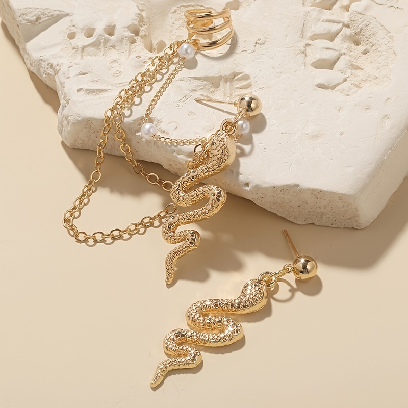 Multi-layer Chain Snake Earrings, Unique Design