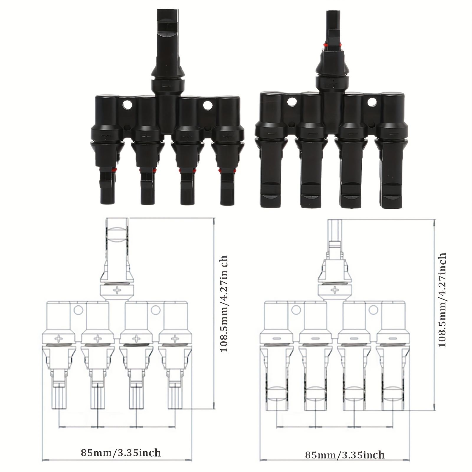 MC4 Solar Connectors T Branch Adapter Cable Plug Kit