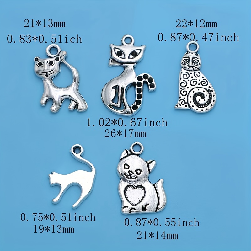 Mix Cat Charms Handmade Craft Pendant Making Vintage Silver - Temu