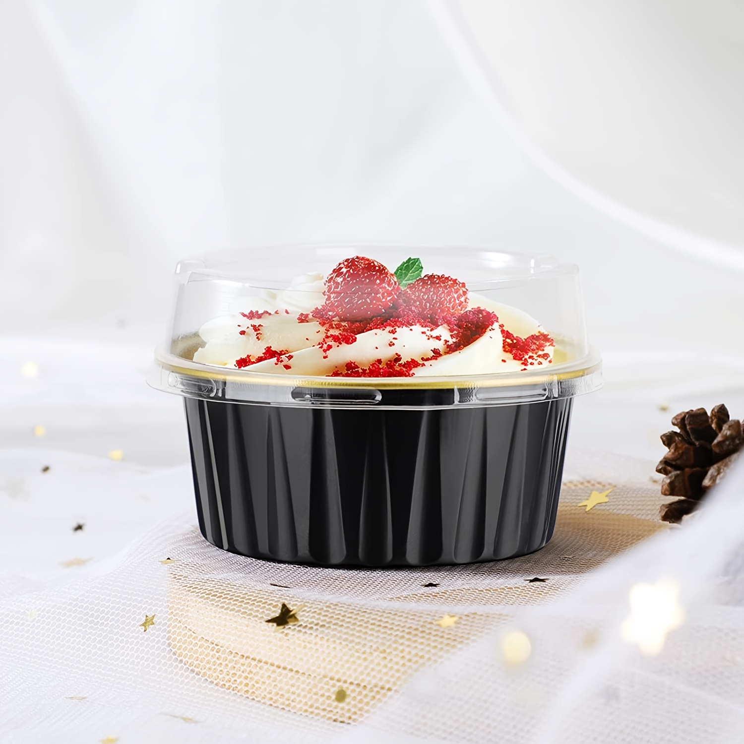 Black Gold Foil Cake Cups Mini Cheesecake Foil - Temu