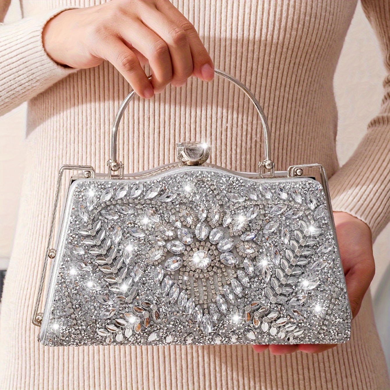 Luxury designer handbag Evening Bag for Women Clutch Bags Contrasting Color  Sequins Shoulder Bags Women's bag Banquet bag