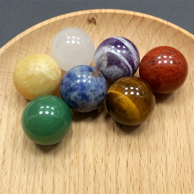 7PC Set 20MM Crystal Sphere Colorful Healing Stones