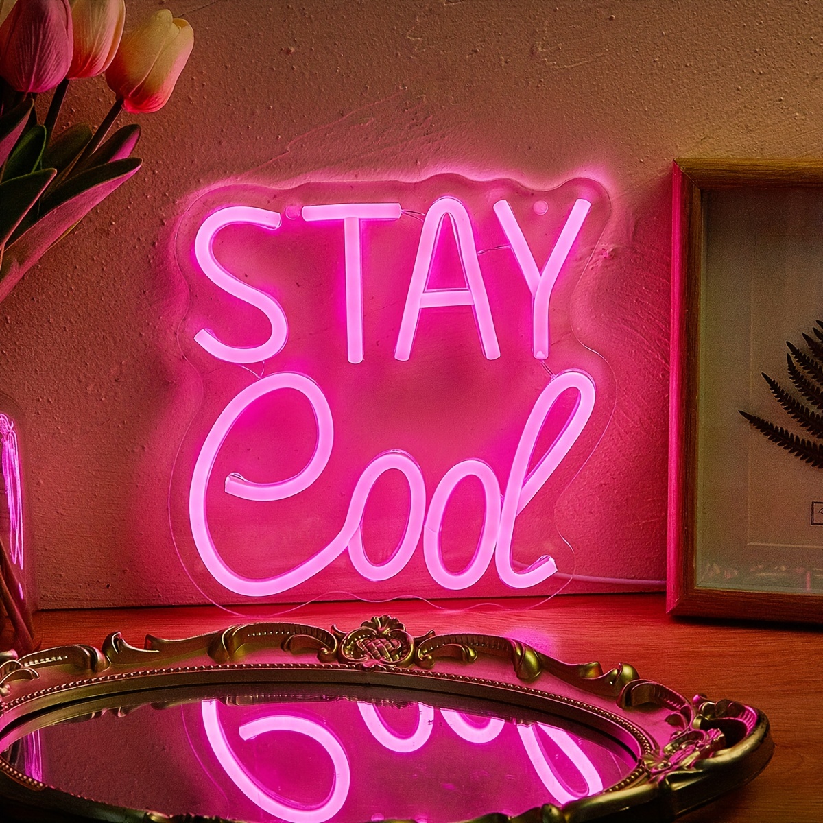 Staycool Letter Shape Led Neon Sign Usb Powered For - Temu Australia