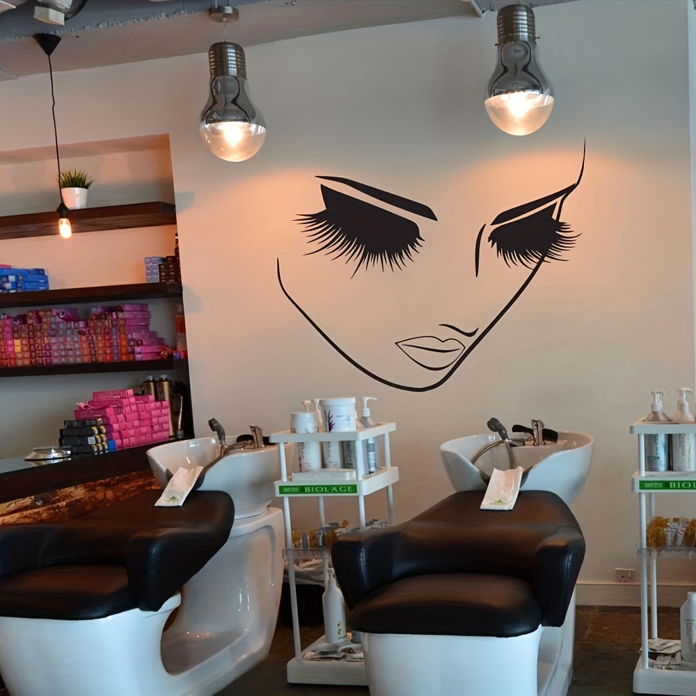 Beauty Eyelash Wall Stickers for Hair Nail Manicure