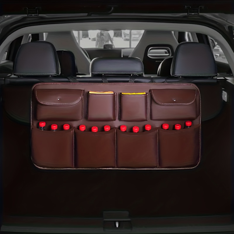 Car Trunk Rear Seat Hanging Leather Storage Bag With 8 Large Leather  Storage Bags, Super Large Capacity Storage Bag For SUVs, Trucks, And  Freight Cars
