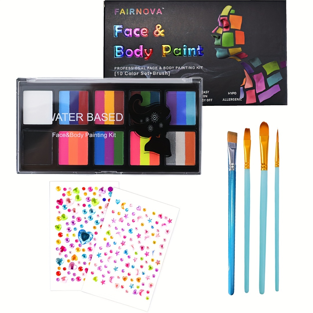 Body Painting Face Paint Kit, 10 Colors Face and Body Paints with