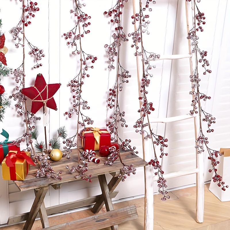 Artificial Christmas Holly Berry Vine Winter Berry Garland - Temu