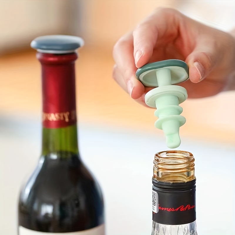 Silicone Wine Stopper Stainless Steel Red Wine Stopper Red - Temu