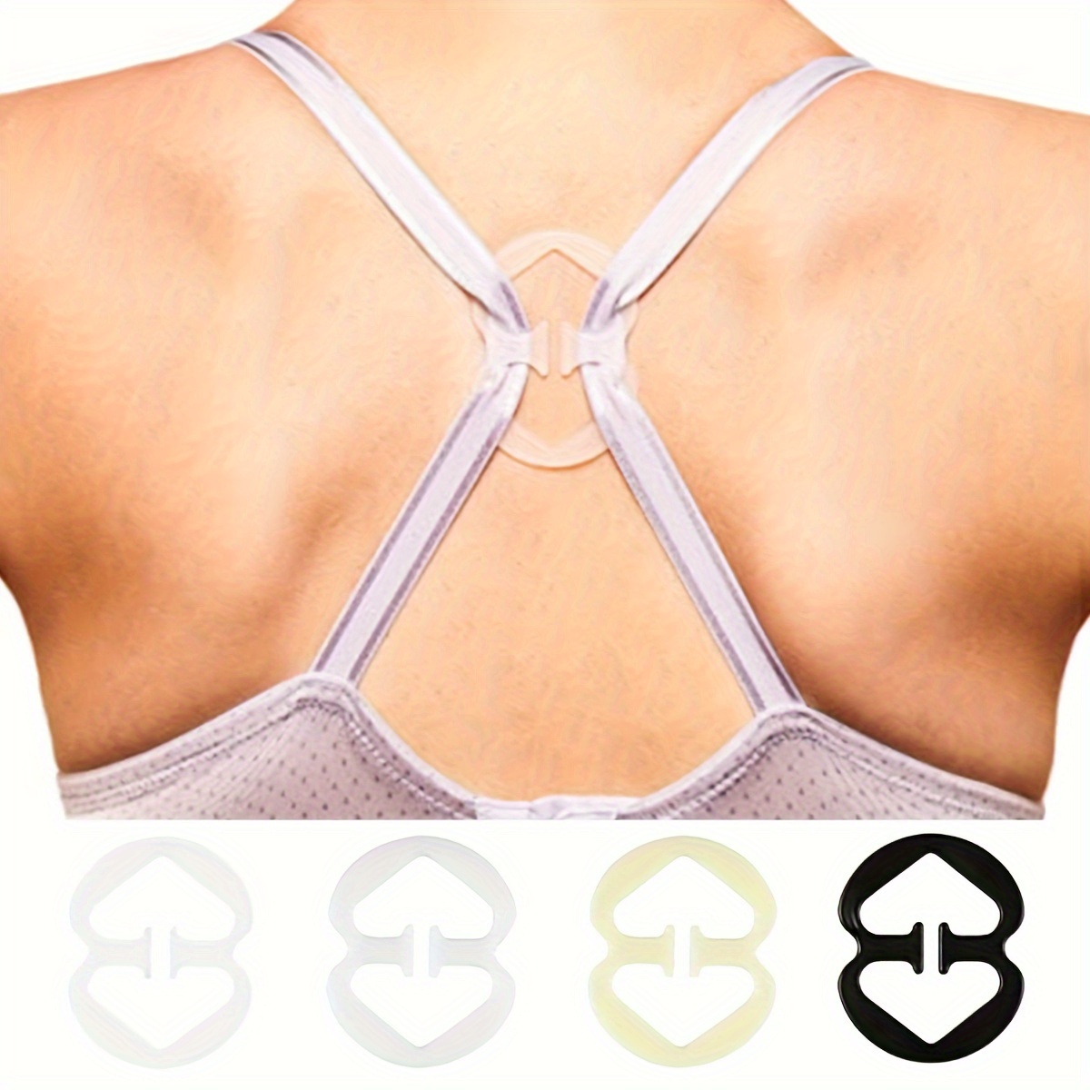 4pcs/Set Bra Strap Clips And Converters Including Racerback Clasps