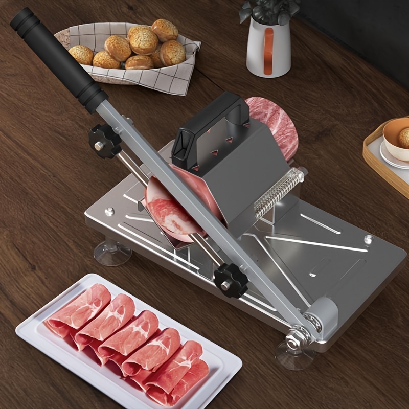 Manual Frozen Meat Slicer Stainless Steel Meat Cutter Beef Mutton Roll Meat  Cheese Food Slicer Vegetable Sheet Slicing Machine, Deli Slicer Household -  Temu