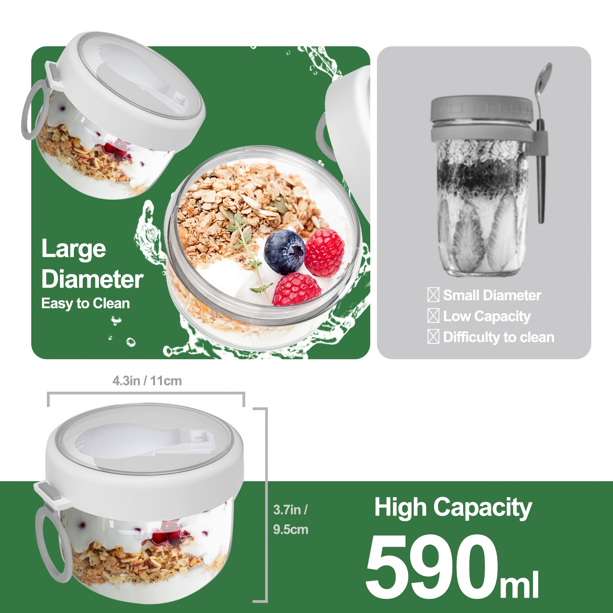 Leak Proof Food Jar Portable Breakfast Cups