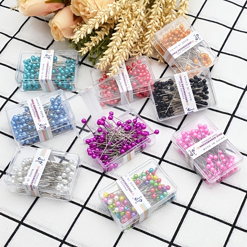 Sewing Pins Straight Pins With Head Colourful Decorative - Temu