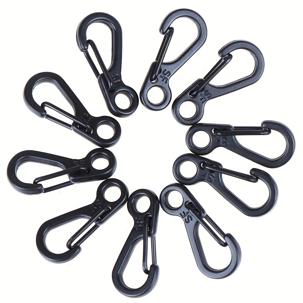 10 Pcs Alloy Round Carabiner Spring Snap Clips Hook Keychain Keyring Buckle