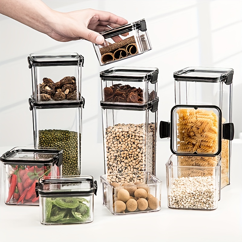 Clear Airtight Food Jars, Food Storage Containers With Lids, Moisture-proof  Transparent Sealed Fresh-keeping Box, For Cereal, Pasta, Tea, Nuts, Oats, Dry  Food, Snacks And Coffee Beans, Plastic Food Preservation Tank, Home Kitchen