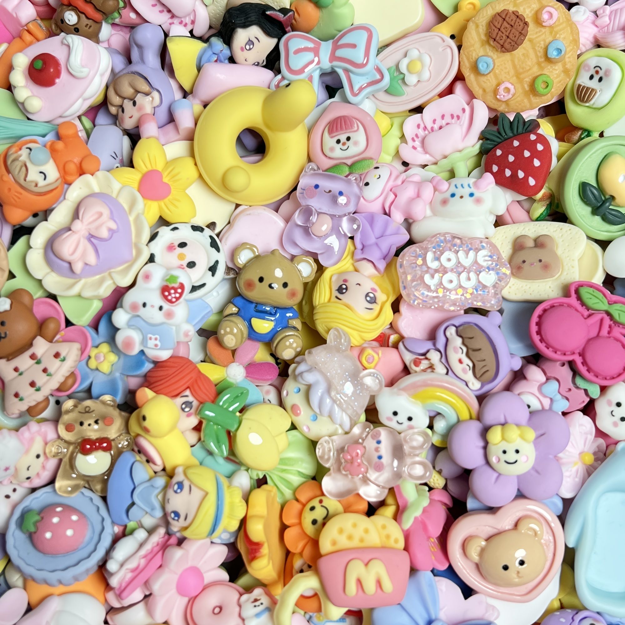 10pcs Cartoon Bear Resin Charms for DIY Jewelry, Jewels Making, Earring Necklace Pendant Keychain Accessories Charms, for Making Bulk,Temu