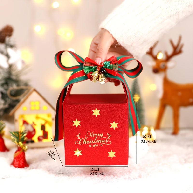 10pcs Red Starry Christmas Gift Box, Cute Gift Packing Bag Without Ribbons   Bells, Xmas Party Supplies | Don't Miss These Great Deals | Temu