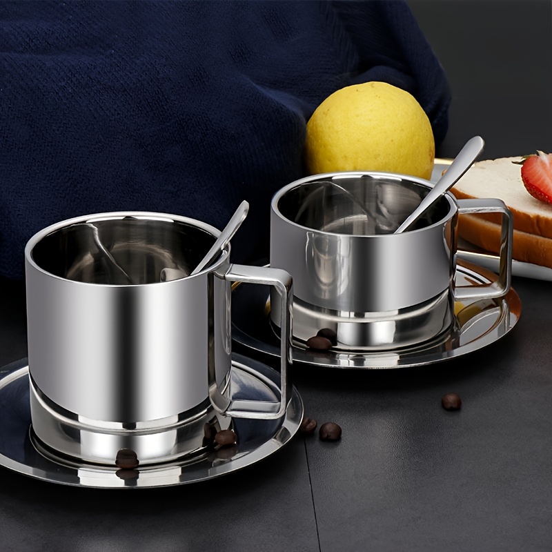 Double Layer Stainless Steel 304 Coffee Cup Mini Coffee Mug - Temu France