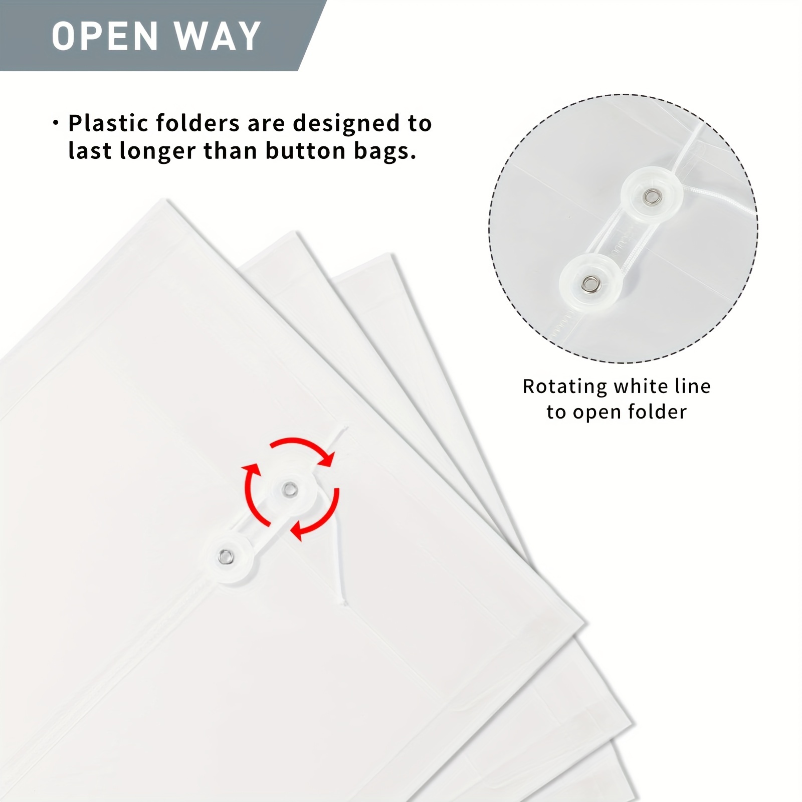 Plastic Envelopes With String Closure super thick A4 Size - Temu