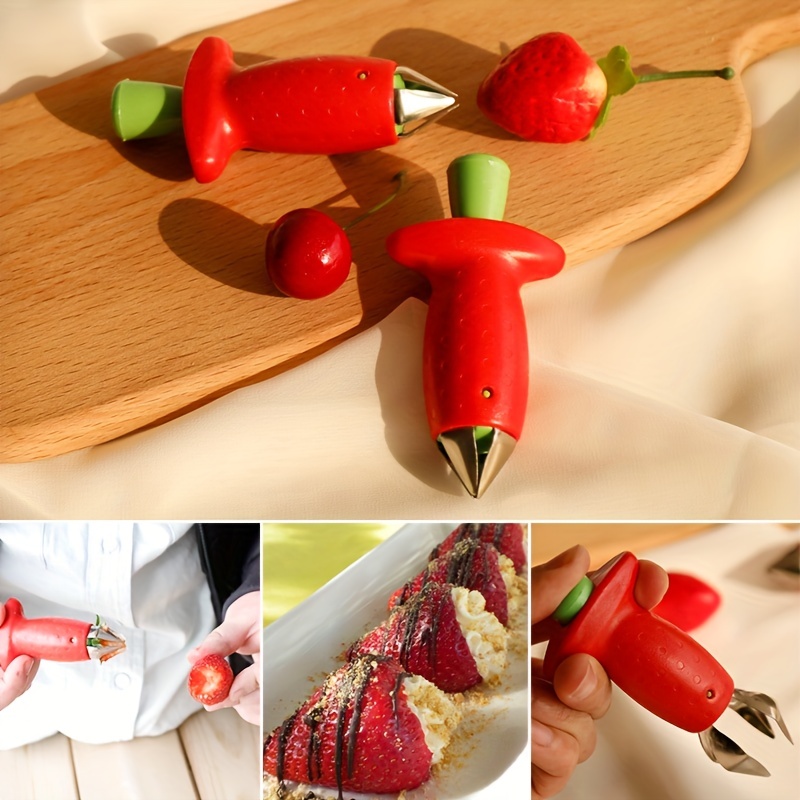 Red Strawberry Slicer Creative Strawberry Huller Stem - Temu