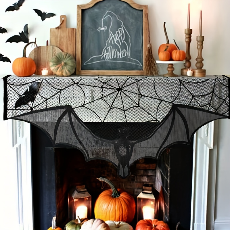 1pc Halloween Decoration Bat Curtain Fireplace Lampshade Fireplace ...