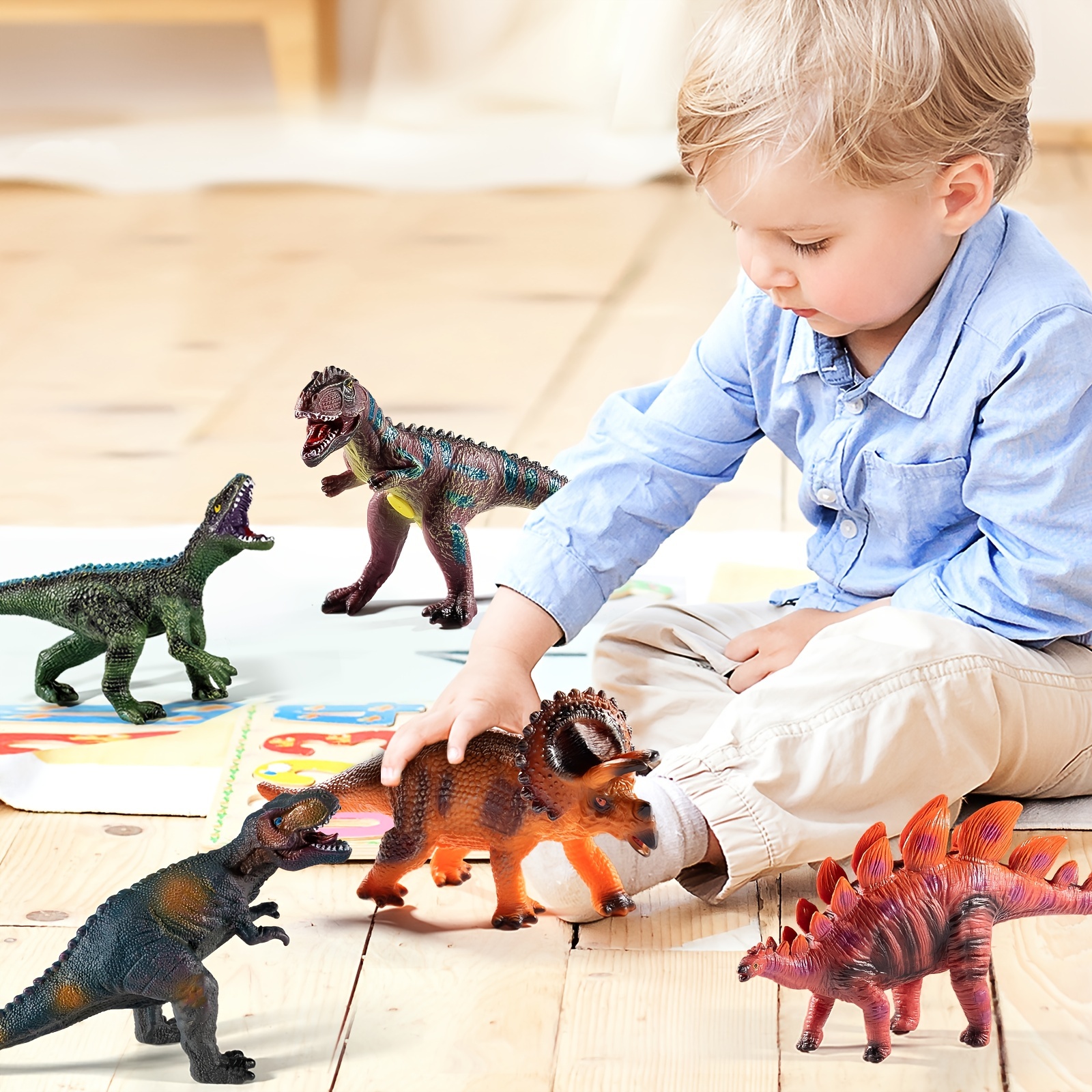 6 juguetes suaves jumbo para niños y niños pequeños, perfectos para los  amantes de los dinosaurios, recuerdos de fiesta de dinosaurios, regalos de