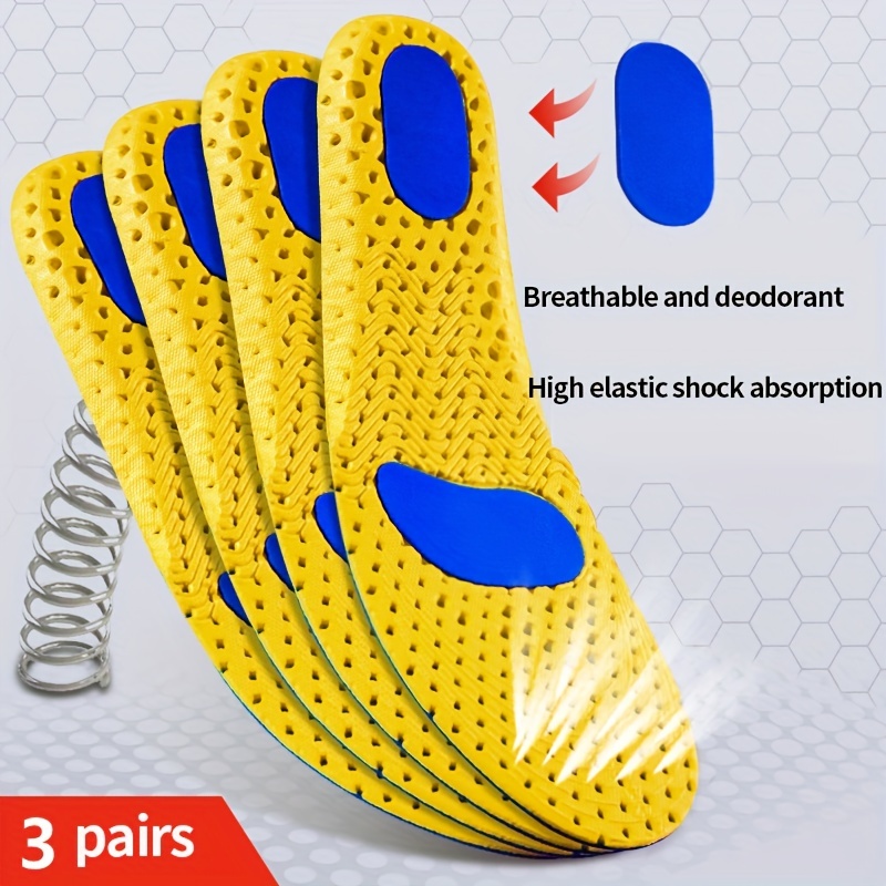 

3pairs Memory Foam Orthopedic Insoles, Feet Shoe Sole Pad Mesh Deodorant Breathable Cushion For Men & Women