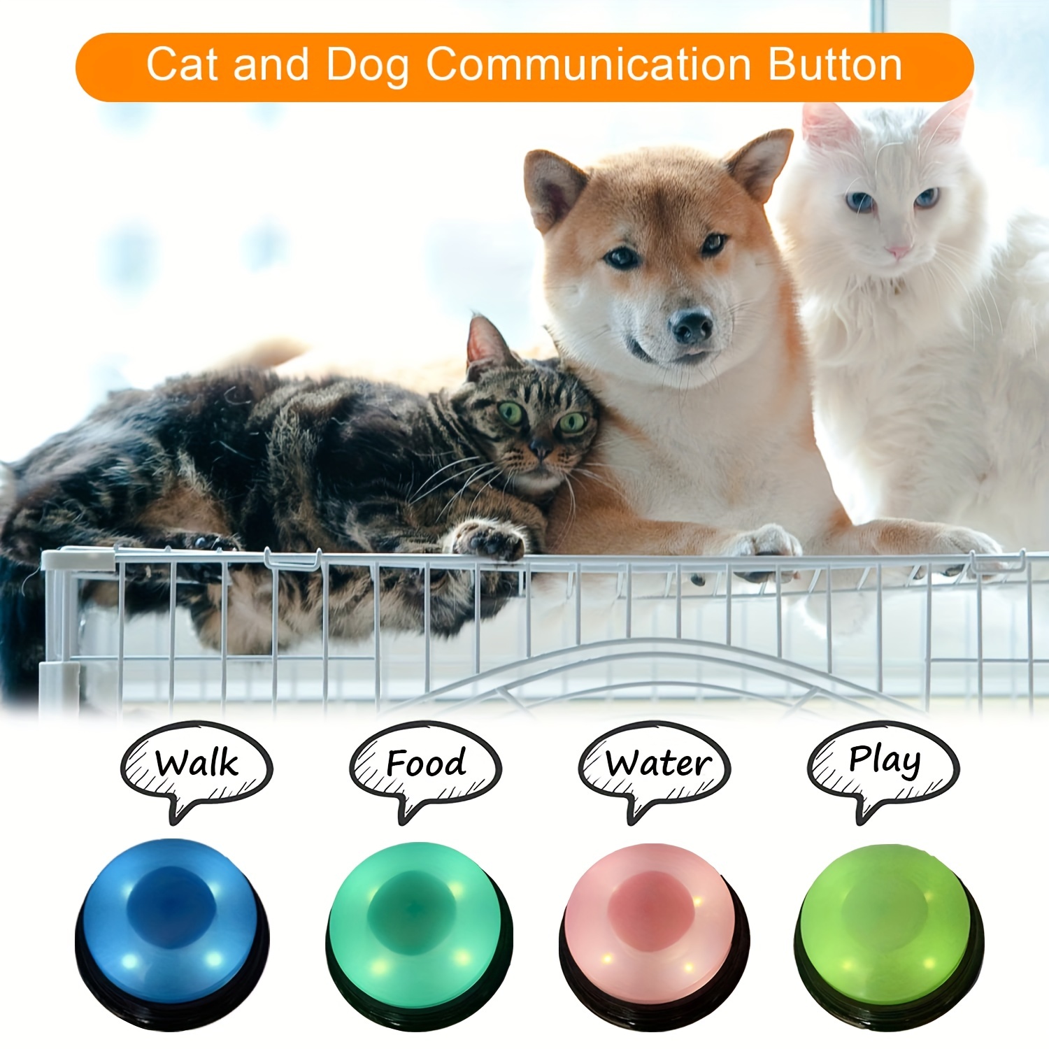 Acheter Boutons d'entraînement pour chiens, enregistreur vocal, boîte à  presser, boutons de Communication interactifs pour chiens, entraînement  pour animaux de compagnie