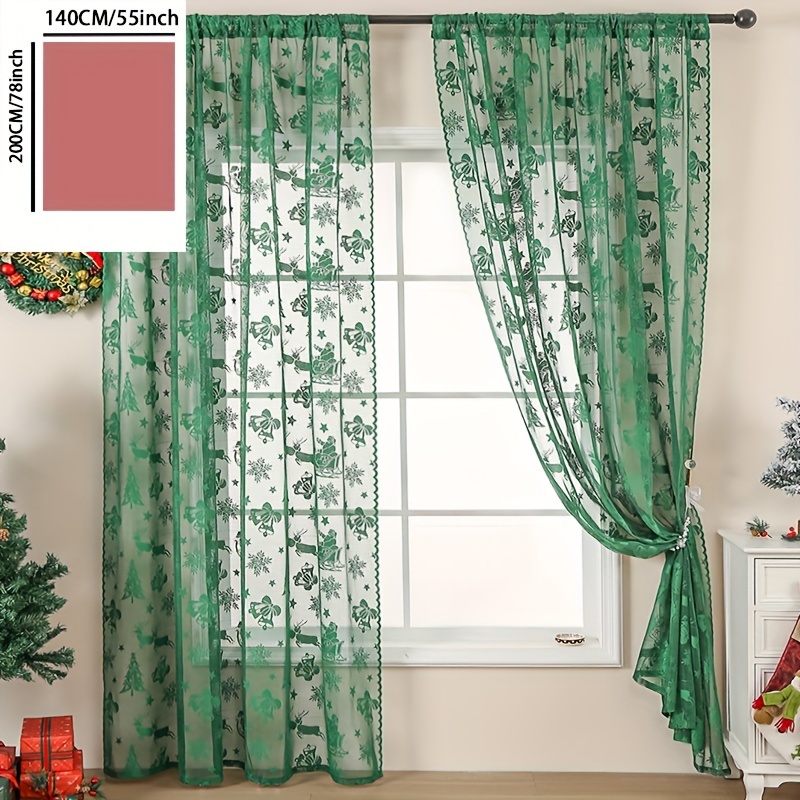 1pc Tendine Cucina Poinsettia Valances Rosse E Verdi - Temu Italy