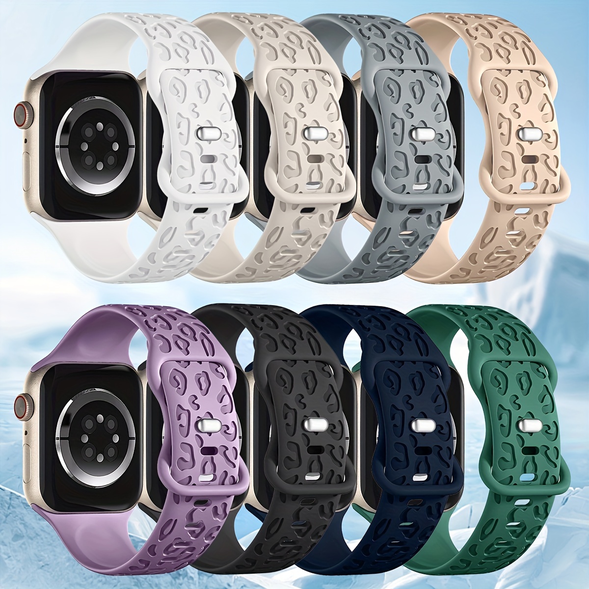 Apple Watch Band Women Silicone Strap Leopard Floral IWatch Ultra