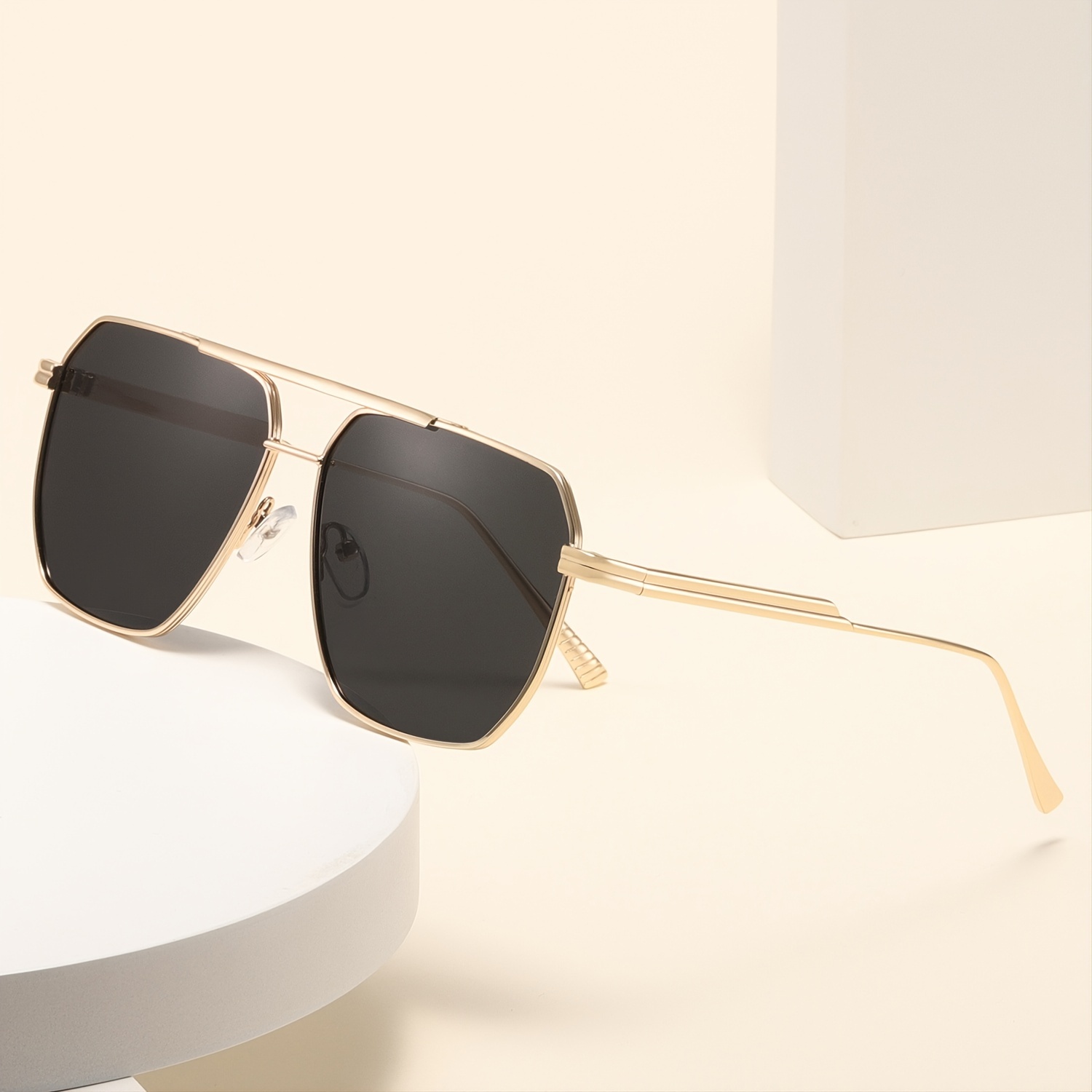 Trendy Large Square Flat Top Polarized Sunglasses For Men Women