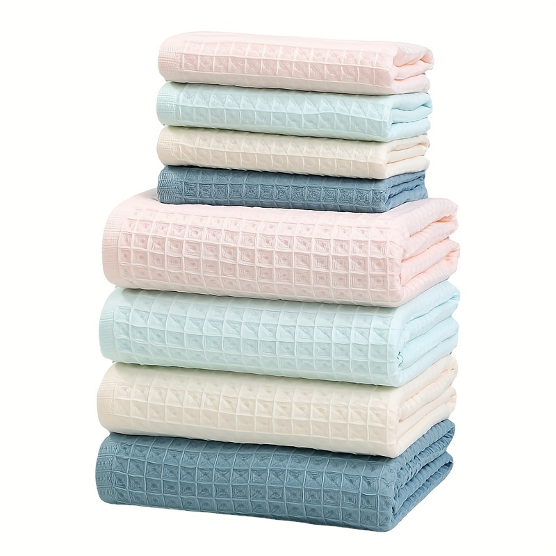 Solid Color Cotton Towel Set, Washcloths Hand Towel Bath Towel, Soft And  Thickened Bath Linen Sets, Absorbent Towels For Bathroom, 1 Bath Towel & 1 Hand  Towel & 1 Washcloth, Bathroom Supplies - Temu